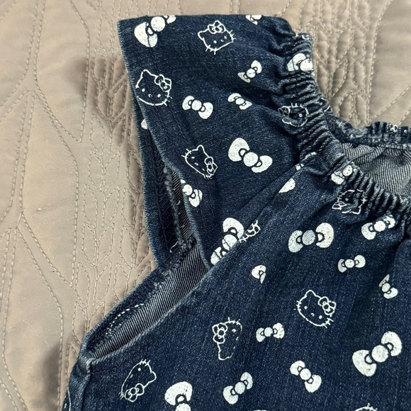 Hello Kitty Girl Blue Jean Short Sleeve Romper - Picture 12 of 12